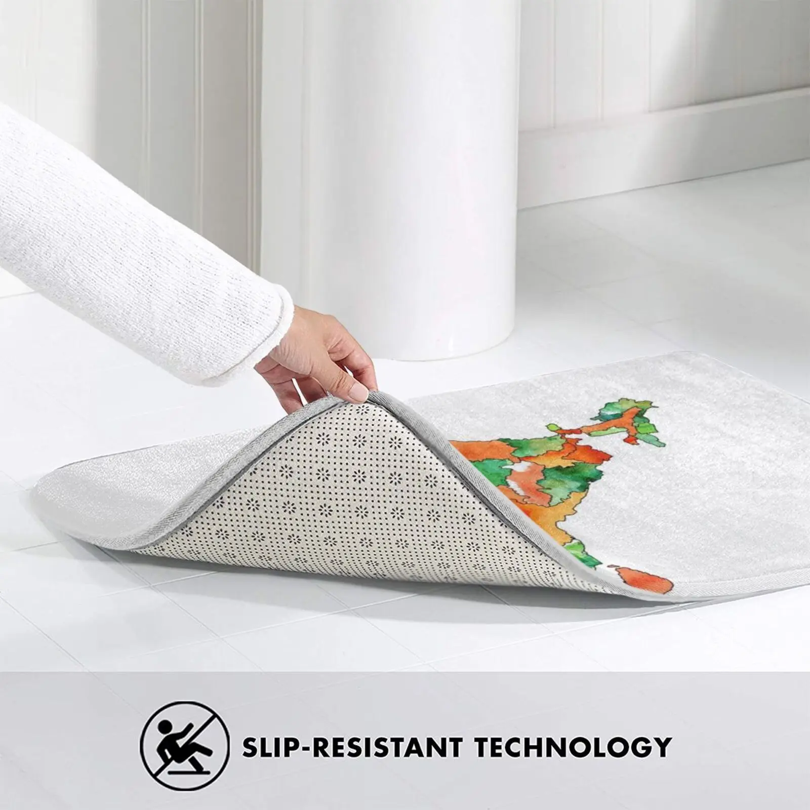 

Watercolor Countries - India Carpet Mat Rug Cushion Soft Non - Slip India Indian Flag Of India Indian Flag Flag Green Orange