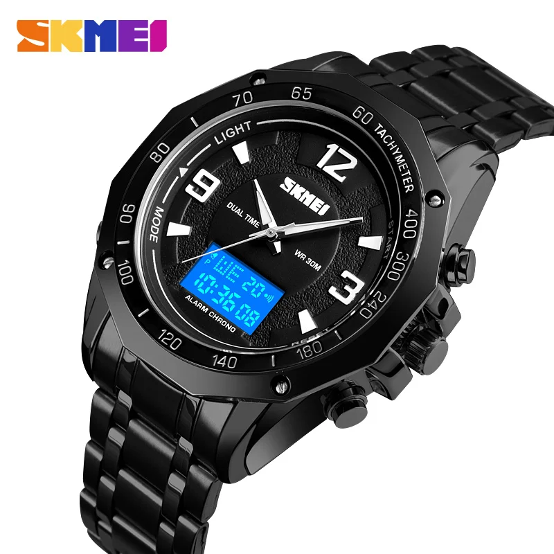 Relógio do Esporte dos Homens Relógio de Pulso Homem à Prova Skmei Moda Dupla Exibição Digital Dwaterproof Água Luminoso Relógio Masculino 2021 Novo
