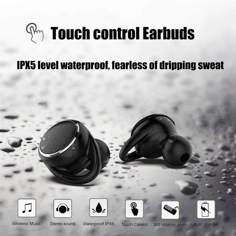 BS01 пресс HD стерео TWS Bluetooth гарнитура беспроводная Спортивная с поворотным