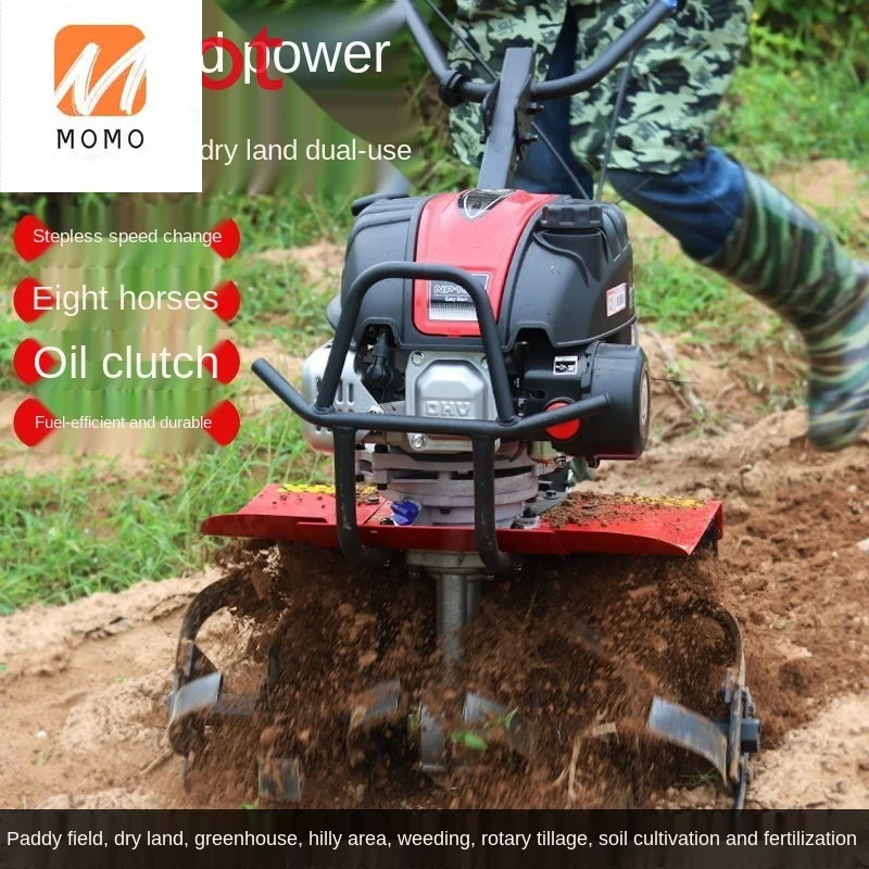 

Mini Tiller Small Multi-Functional New Agricultural Ditcher Gasoline Arable Land Soil Ripper Paddy Rotary Tiller High Quality