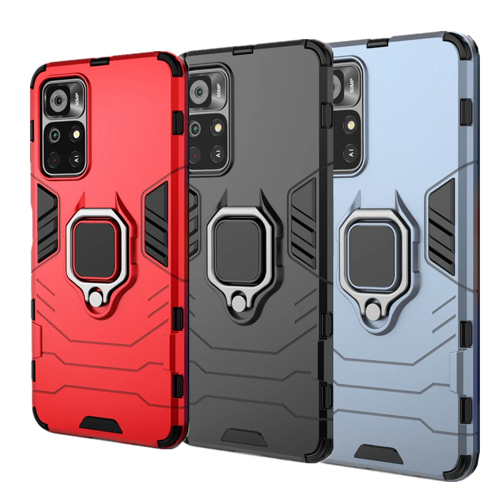 

4 in 1 Case on the For Xiaomi Poco M4 Pro 5G Case Finger Ring Holder Cover For Xiaomi Poco X3 M3 M4 Pro 5G For Poco M4 Pro 5G