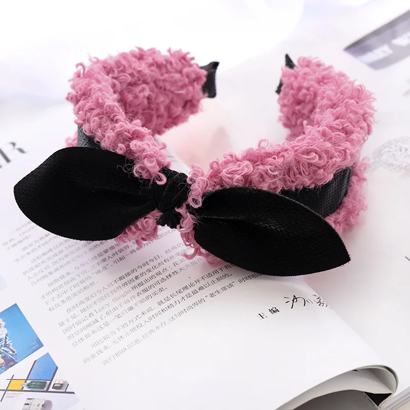 

Cashmere Bow Knot Hairband Headband for Women Girls Hair Accessories