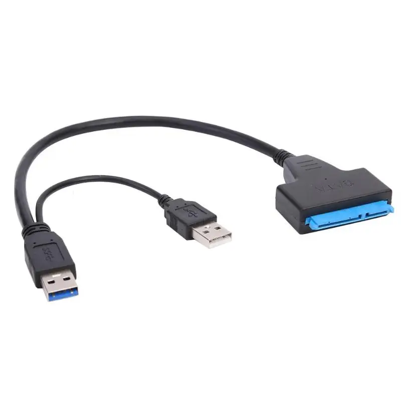 

Высокоскоростной адаптер SATA на двойной USB 3,0 кабель для внешних 2,5-дюймовых SATA/HDD, компьютерные кабели, разъемы, SATA адаптер, кабель Newst