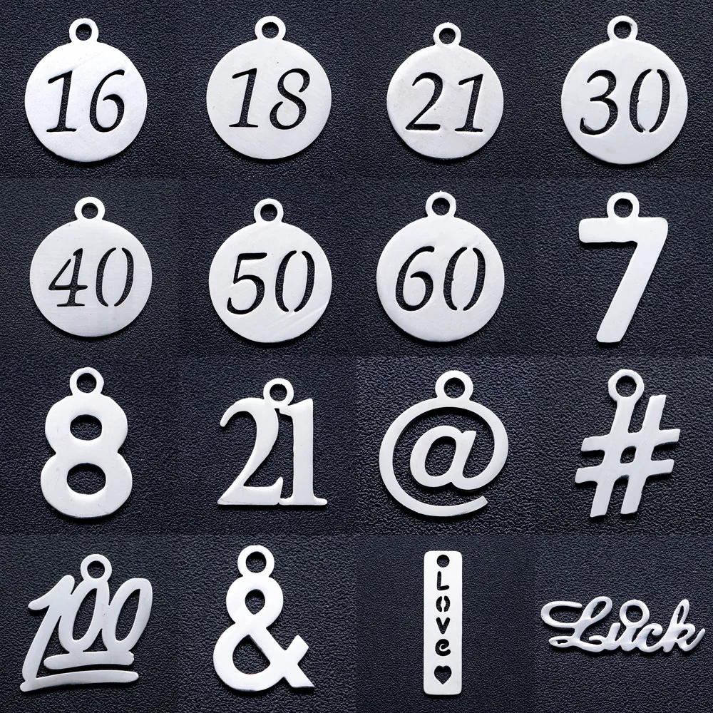 10 шт./лот юбилейный номер 30 40 50 &quotсделай сам&quot чары Оптовая 100% из нержавеющей