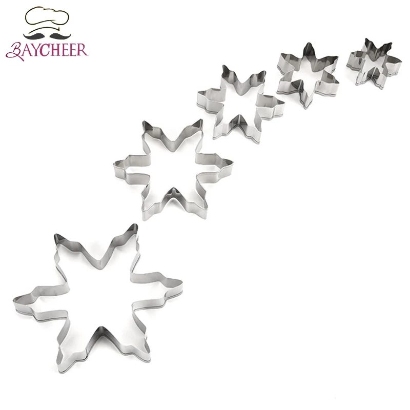 5 шт. Рождественские снежинки ледяные кристаллы для печенья формы из нержавеющей