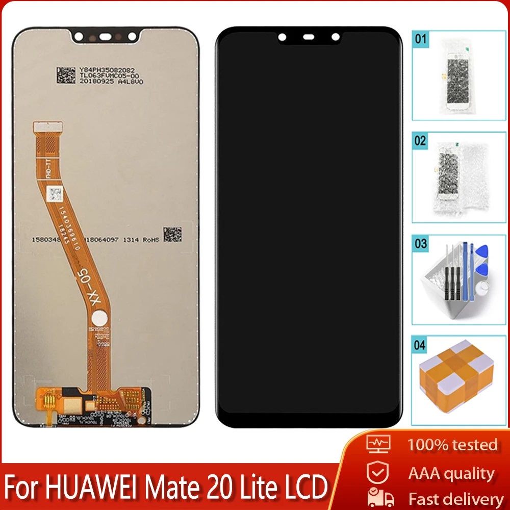 ЖК дисплей с сенсорным экраном 6 3 &quotAAA IPS для Huawei Mate 20 Lite дигитайзером замены в