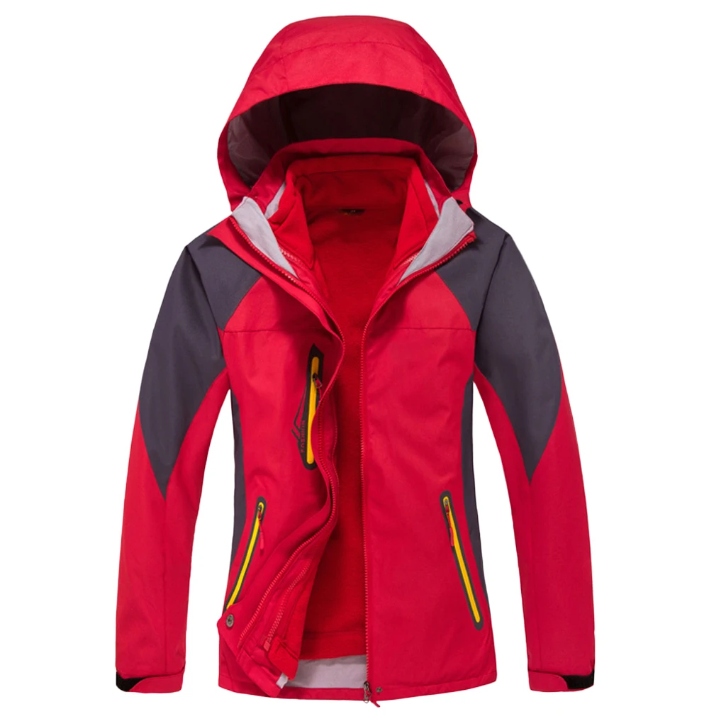 Женская спортивная Лыжная зимняя куртка 2 в 1 со съемной флисовой подкладкой