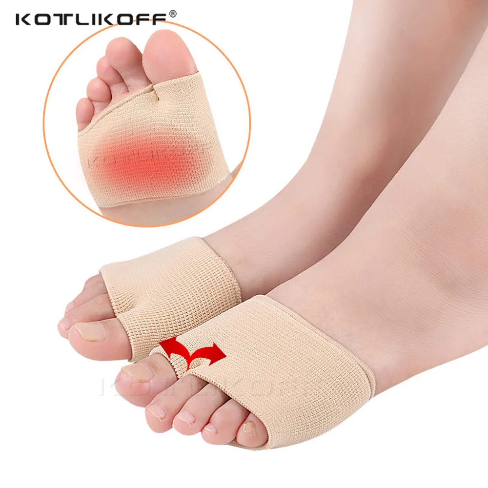 

KOTLIKOFF Metatarsal Sleeve Pads Half Toe Bunion Sole Forefoot Gel Pads Cushion Half Sock Supports Prevent Calluses Blisters