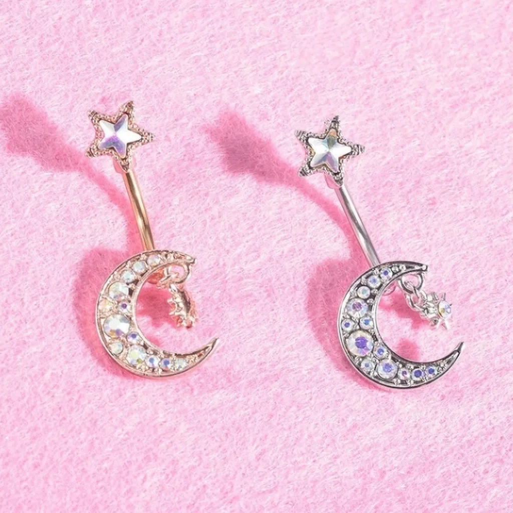 Кольца для пупка с Луной и пупком подарочное Ювелирное Украшение тела ювелирное