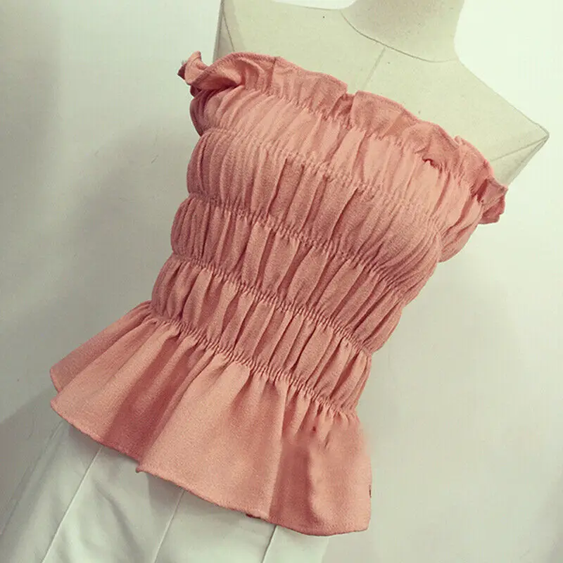 Женские Эластичные топы с открытыми плечами бюстгальтер блузка модные