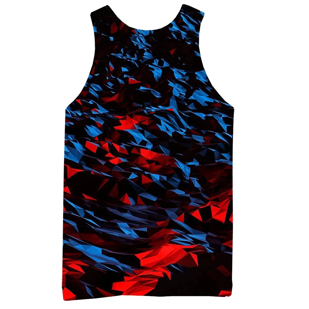 

Men's Graphic Tank Top 3D Print Sleeveless Pattern Top Red Abstract Tees