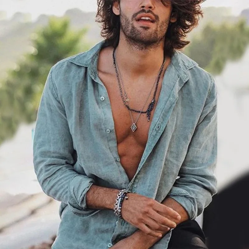 

Мужская одежда 2021, Европейская и американская весенне-осенняя мужская Повседневная рубашка, новая мужская рубашка на пуговицах с длинными ...