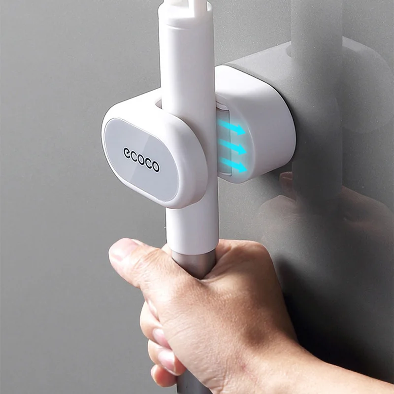 

Mop Broom Holder Wall Mounted Mop Holder Household Adhesive Storage Broom Hanger Mop Hook Rack Kitchen Bathroom Organizer Newest