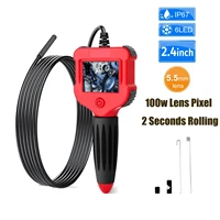 portable handheld industrial borescope inspection camera 2 4 screen with 6 led 5 5mm 1m hard wire endoscope ip67 waterproof