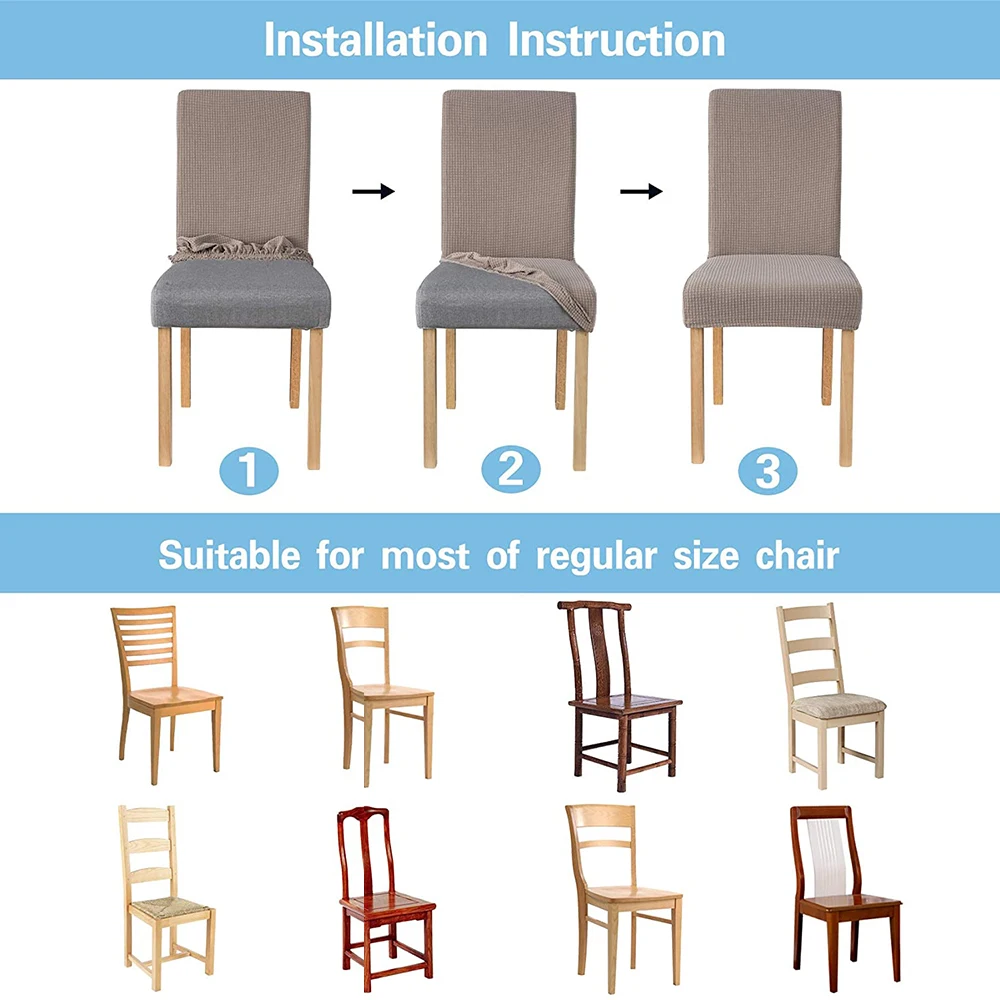 

Stretch Elastic Dining Room Universal Chair Covers Spandex Seat Chair Cover Seat non-slip Cushion Slipcover