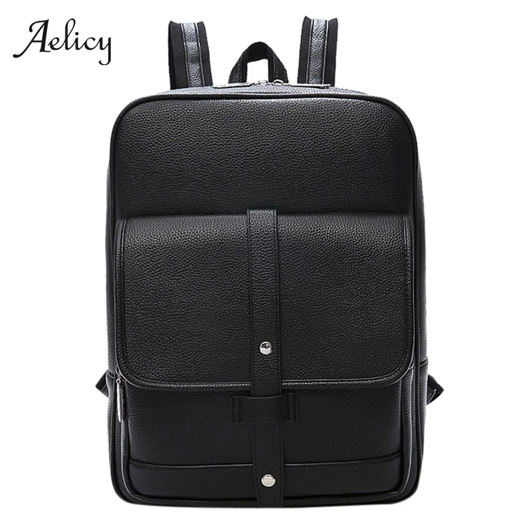 Мужской рюкзак из ПУ кожи Aelicy Черный дорожный для подростков 2019 | Багаж и сумки