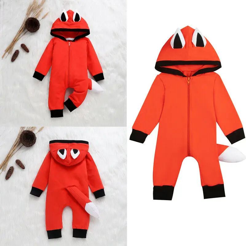 

Newborn Baby Girl Boy 0-24M Winter 3D Romper Jumpsuit Hoodies Clothes