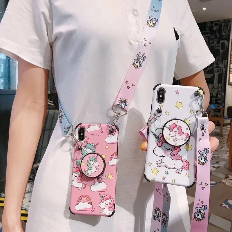 Милый мультяшный Единорог Улица Сезам ремешок чехол для iphone 6 6S 7 8 plus X XS XR Max стенд держатель мягкий IMD телефон couqe