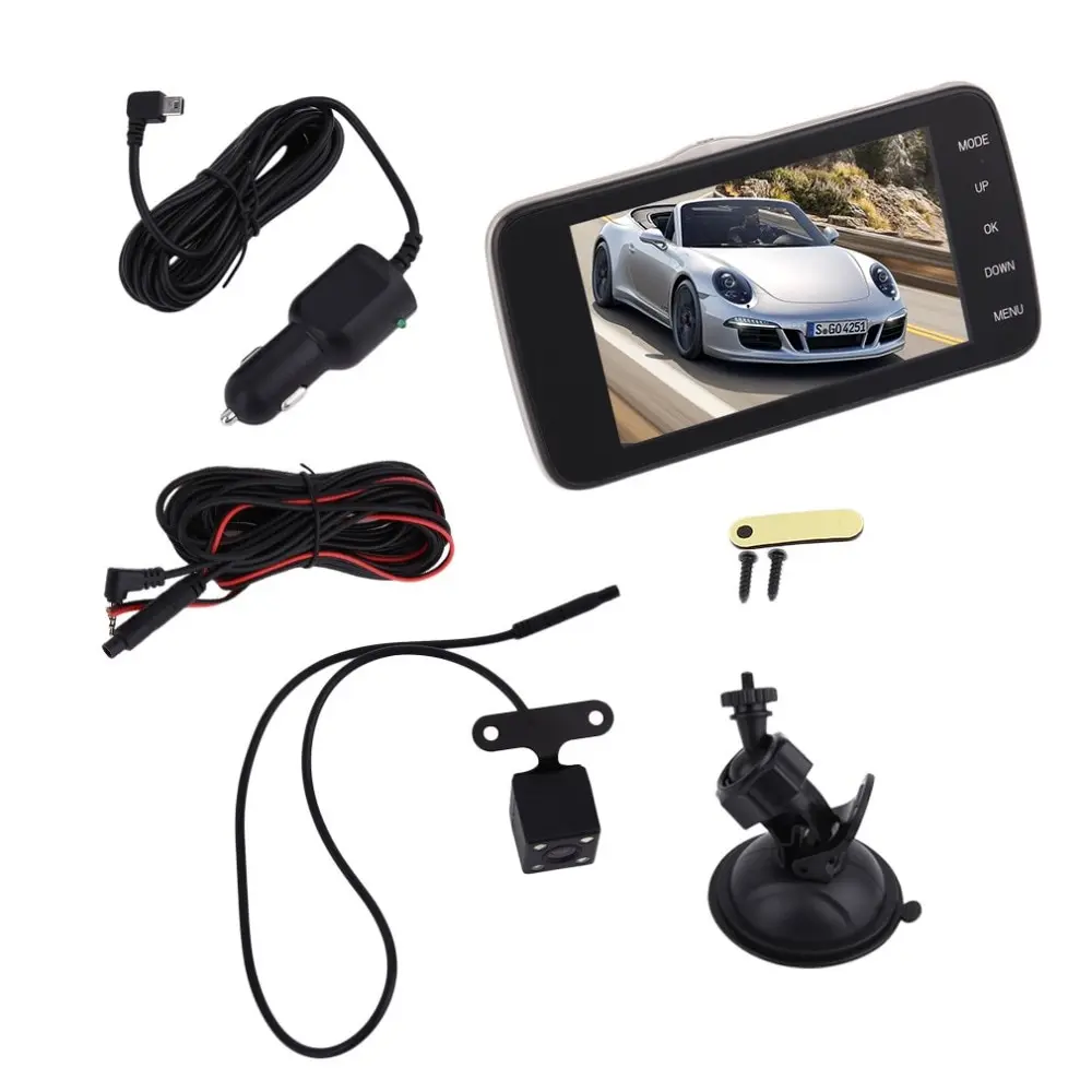 

Professional Dual Lens Full HD 1080P 4.0 Inch Car DVR Camera Rearview Mirror Digital Video Recorder Registrar Camcorder Hot hot