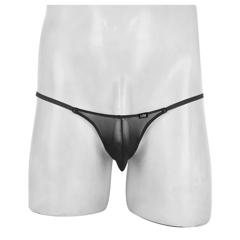 Gay Mens Mesh Прозрачное нижнее белье SISSY Homme Супер низкая посадка Т-образные стринги Нижнее белье Трусики-бикини