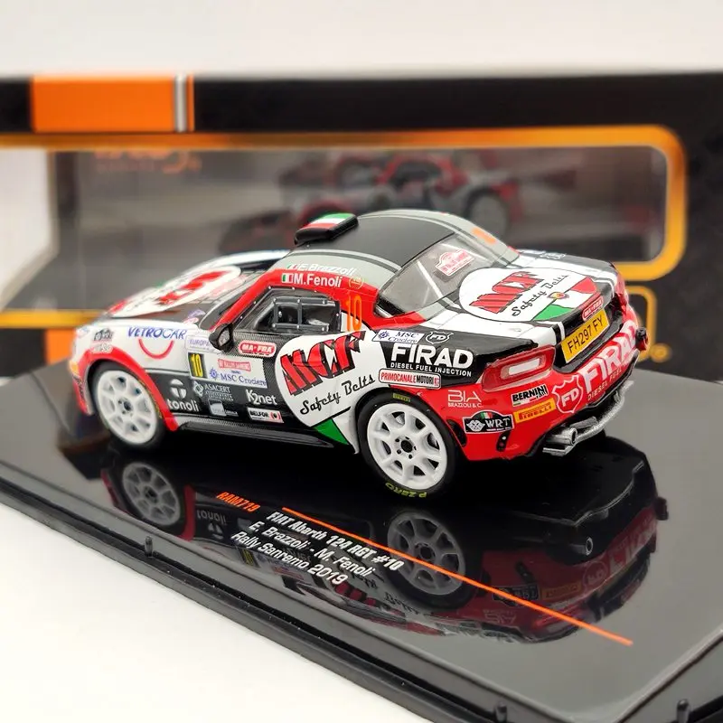 Модели автомобилей IXO 1:43 для FIAT Abarth 124 RGT #10 ралли Sanremo 2019 литой модели RAM719 | Игрушки