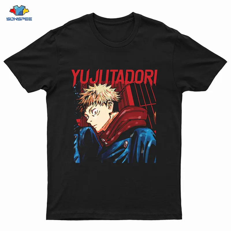 

SONSPEE New Jujutsu Kaisen Gojo Satoru Cotton T-Shirt Men Harajuku Anime Graphic Tees Cool Print Summer Women Short Sleeve Tops