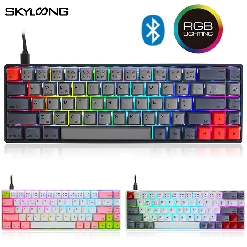 Мини Механическая игровая клавиатура SKYLOONG SK68s Gateron желтая популярная заменяемая