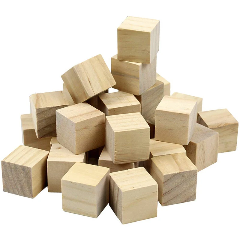 

5/10/50pcs/pack Wooden Cube Blocks Skill Stack Grown Up Toys Tower Collapses Games Kids Gifts Natural Color Blocks