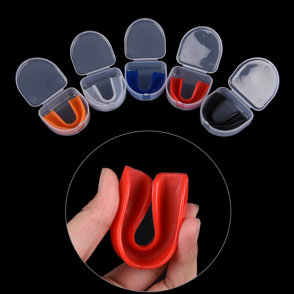 

Single-sided Teeth Guard Mouthguard Free Combat Sports Tooth Protector With Plastic Case Box Anti Shock