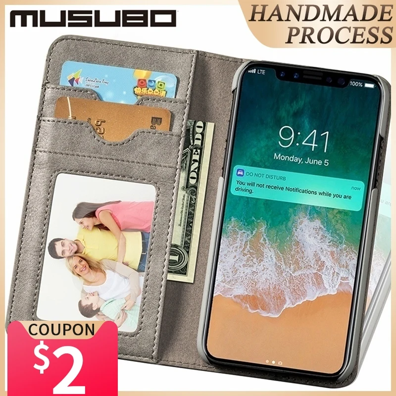 

Musubo Luxury Genuine Leather Case For iPhone XR Xs Max X Funda Wallet Protect Cover For iPhone SE 2020 8 Plus 7 Card Flip Shell