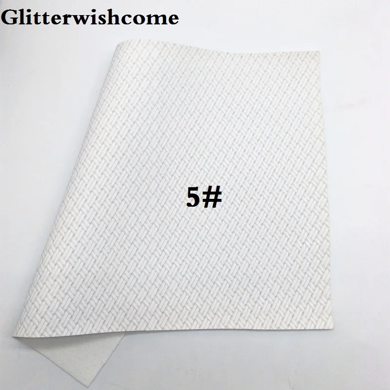 5 Glitterwishcome 21X29 см A4 размер винил для бантов тиснение ткачество, зерно кожа ткань искусственная кожа листы для бантов, GM158A - Цвет: 5