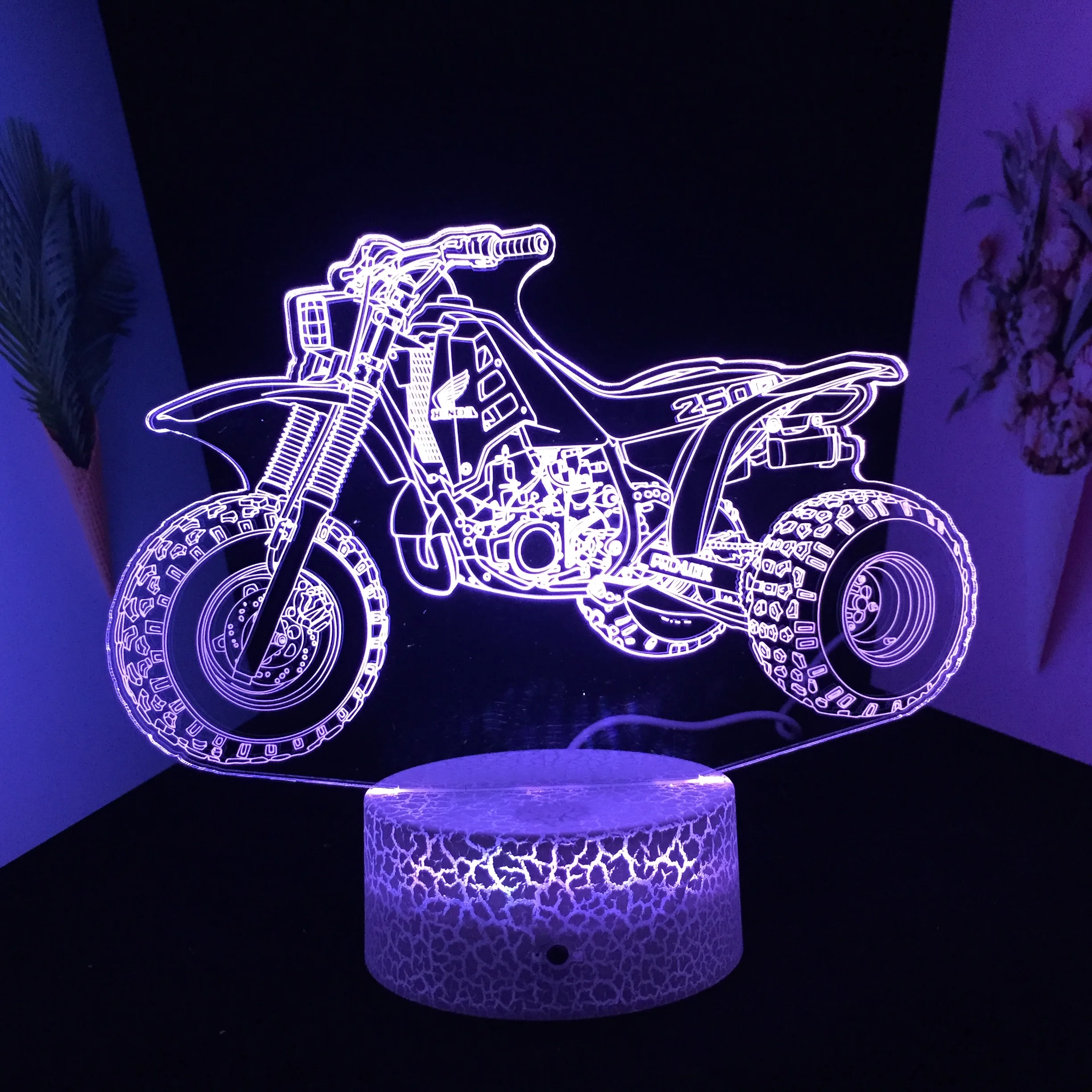 

Автомобильная трехколесная светодиодная трехмерная лампа для внедорожника, мотоцикла, акриловая световая направляющая пластина, сенсорны...