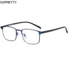 Новинка 2021, квадратные очки с защитой от синего света, металлическая оправа + TR для очков по рецепту при близорукости, оправа HA9019