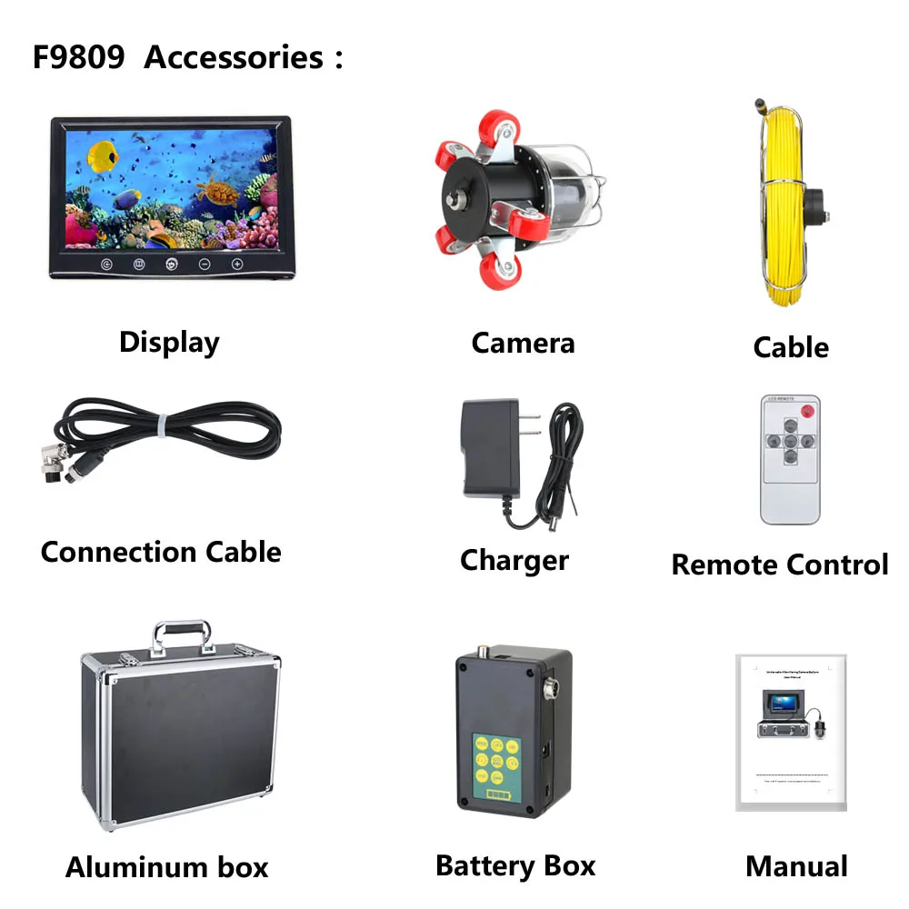 

9 inch Pipe Inspection Video Camera Drain Sewer Pipeline Industrial Endoscope support 360 Degree Rotating Camera 30M