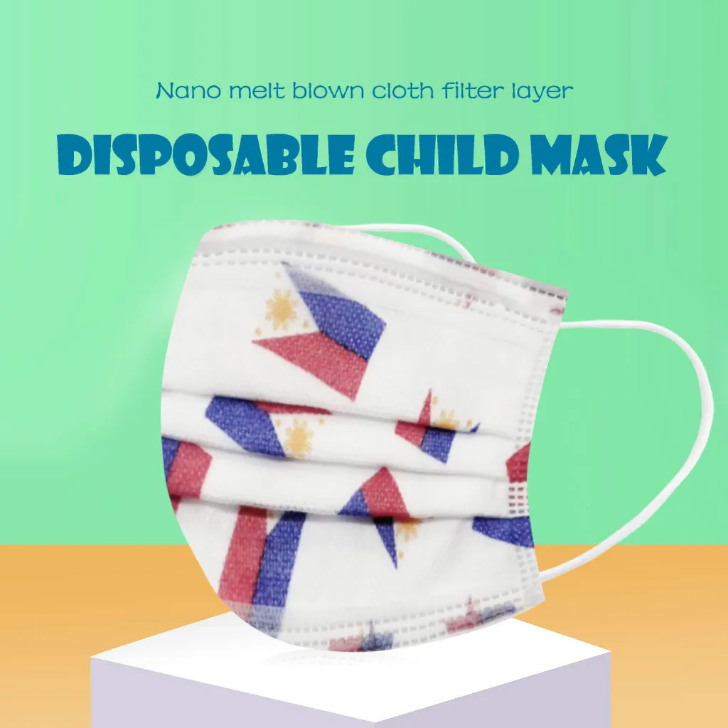 

Children's Baby Mask Disposable Face Mask Cartoon Print 3Ply Protective Ear Loop Mouth Cover None-Woven Mascarilla 50pcs