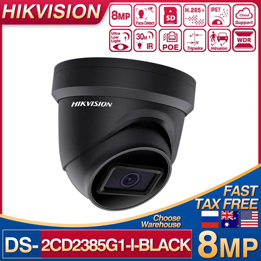 

Hikvision DS-2CD2385G1-I IP Camera 4K CCTV SD Card Slot Behavior Analyses Face Detection Darkfighter H.265+ IP67 IR 30M POE CCTV