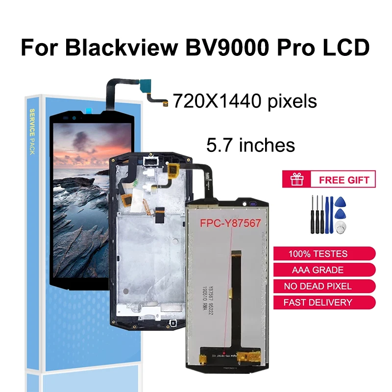 

Для Blackview BV9000 Pro ЖК-дисплей сенсорный экран Запасные части дигитайзер в сборе с рамкой BV9000Pro-F FHD Verison