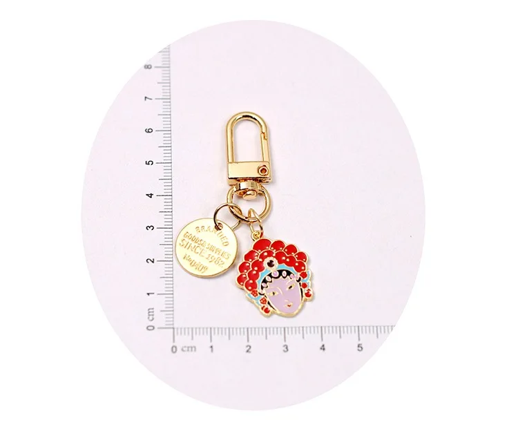 

Chinese Quintessence Peking Opera Face Keychain For Women Featured Oriental Aesthetics Car Airpods Fashion Bag Charms Keyring