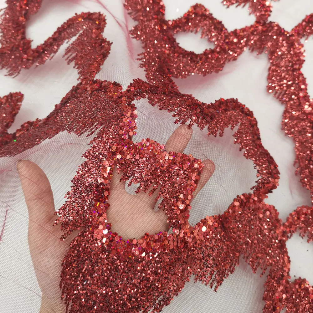 Многоцветная африканская блестящая сетчатая Высококачественная модная Тюлевая