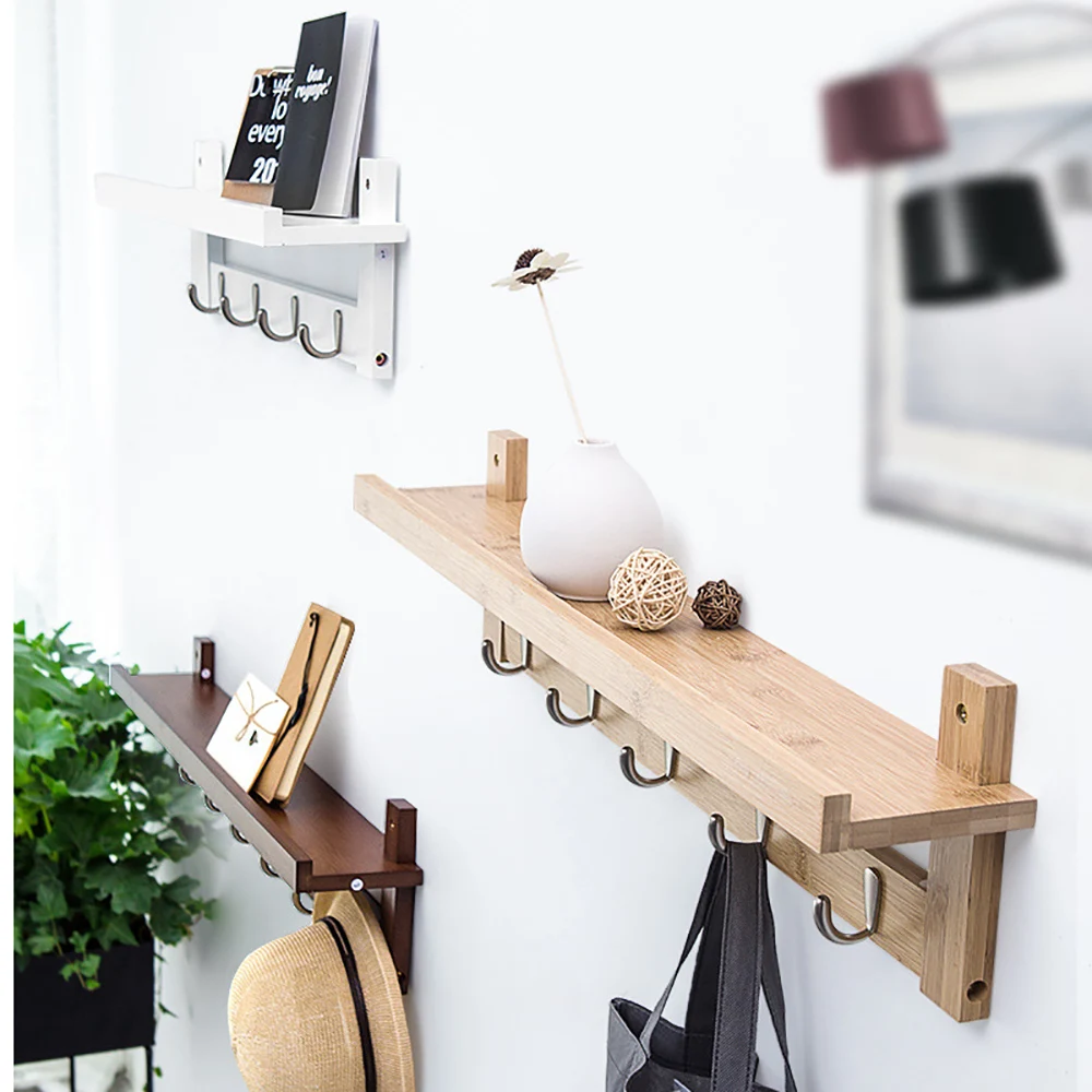 Скандинавская вешалка для дверей из массива дерева с крючком настенная хранения