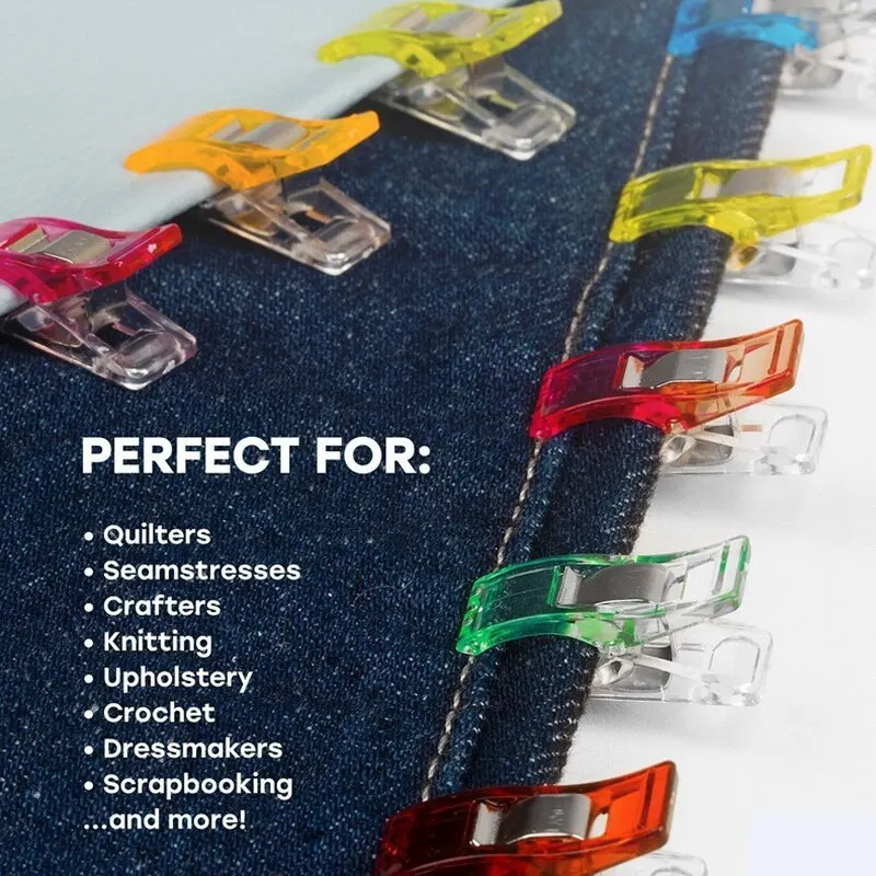 

50PCS Sewing Craft Quilt Binding Plastic Clips Clamps Clothes Photo Document Bag Clips Pegs Drop Shipping