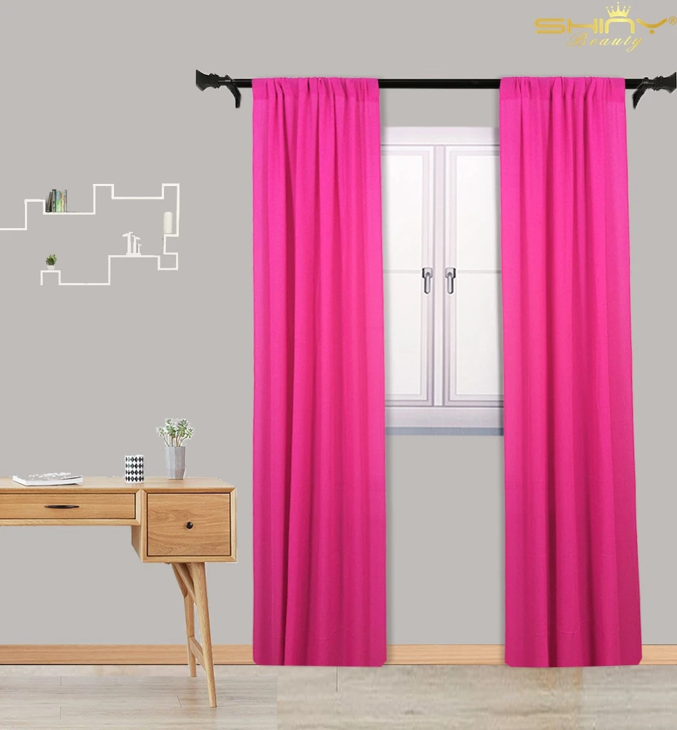 Fuchsia-1 panel Бордовая прозрачная занавеска на окно 29x96 дюймов, 1 панель, бордовые шифоновые занавески для гостиной, тюль, шифон, Backdrop-M190919 - Цвет: Fuchsia-1 panel