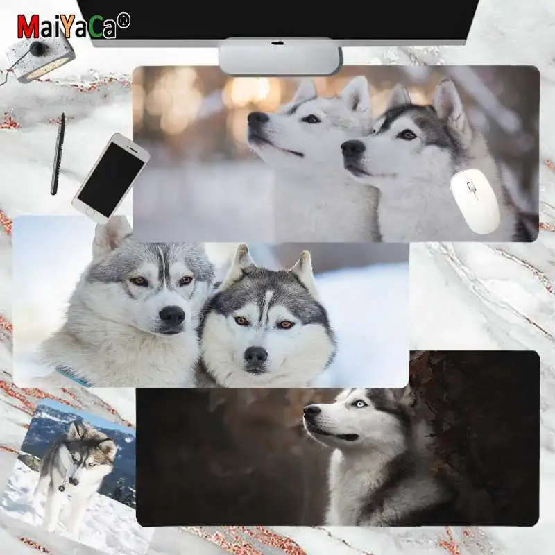 

MaiYaCa Husky Dog Pattern Custom Skin Laptop Gaming Mice Mousepad Size for big CSGO Game Player Desktop PC Computer Laptop