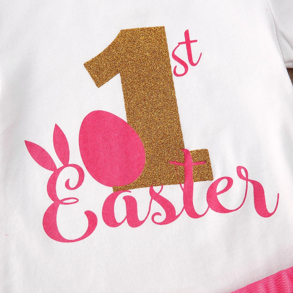Одежда для малышей коллекция 2020 года новорожденных девочек с надписью My 1st Easter