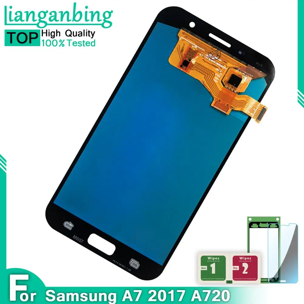 ЖК дисплей Super AMOLED для Samsung Galaxy A7 2017 A720 A720F A720M сенсорный экран с дигитайзером в