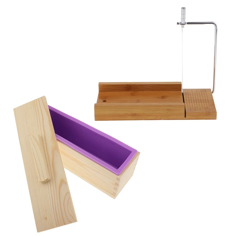New-Wooden Box Silicone Soap Loaf Mold and Cutter Wire Slicer for DIY Soap/Cake/Chocolate Making Tools | Дом и сад