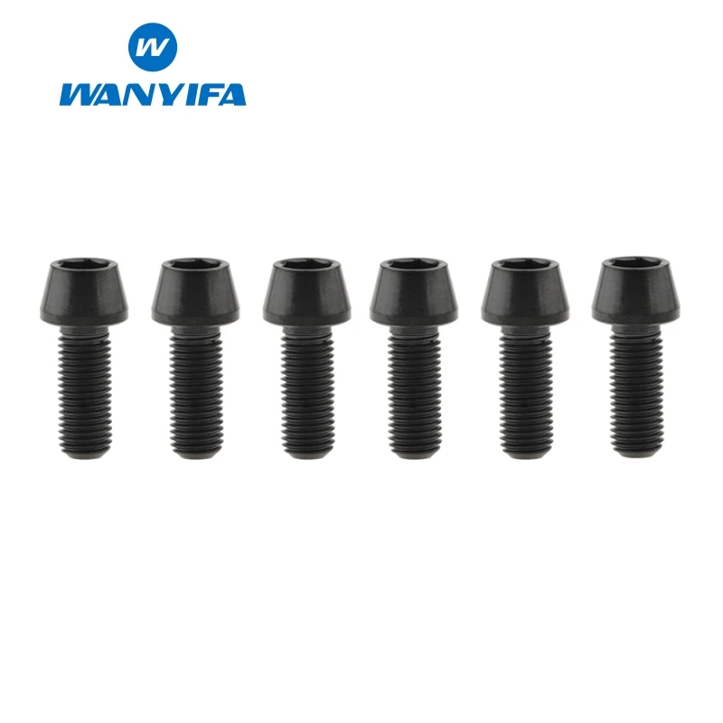 M5X15 black Wanyifa M5x15 16 18 20 мм Титан/Ti болты для выноса руля для конической головки MTB велосипедные винты фиксированные болты велосипедные части - Цвет: M5X15 black