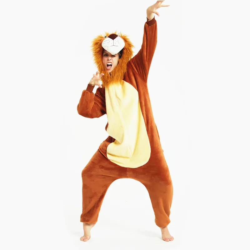Взрослые кигуруми льва женский и мужской косплей костюм мультфильм комбинезон