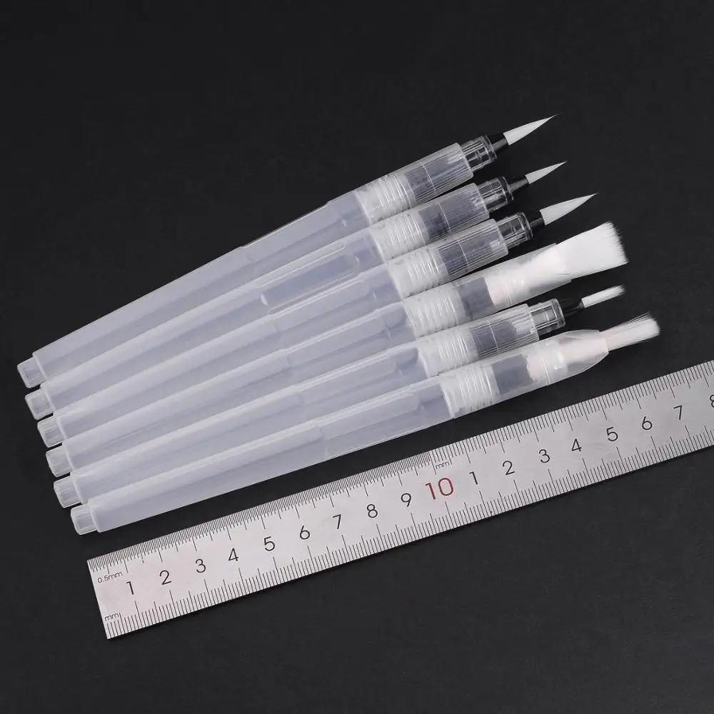 6 шт. автономным увлажнения акварель кисти набор мягкий нейлоновых волосяных