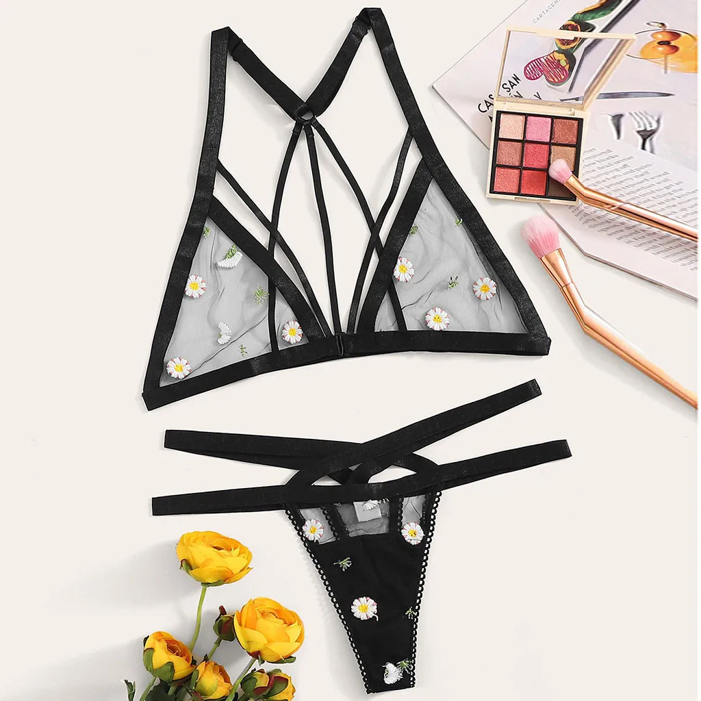 

Women's Thong Lace Underwear Sexy Lingerie Set Bra and Panty Set Sensual Lingerie Woman Brief Sets Top Erotic Panties Bras